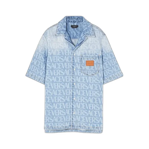 Short-Sleeved Denim Shirt