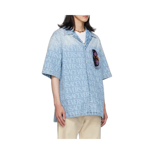 Short-Sleeved Denim Shirt