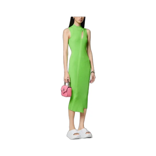 Cut-Out Detailed Sleeveless Knitted Midi Dress