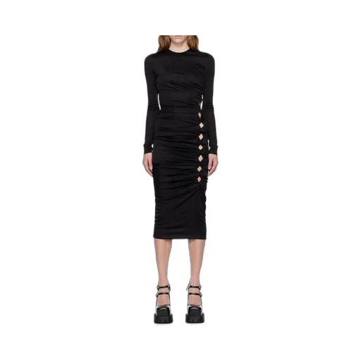 X Dua Lipa Cut Out Satin Midi Dress