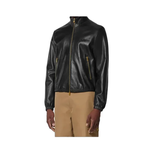 Stand Up Collar Leather Jacket