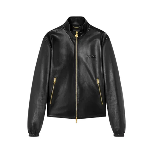 Stand Up Collar Leather Jacket