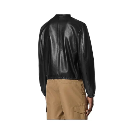 Stand Up Collar Leather Jacket