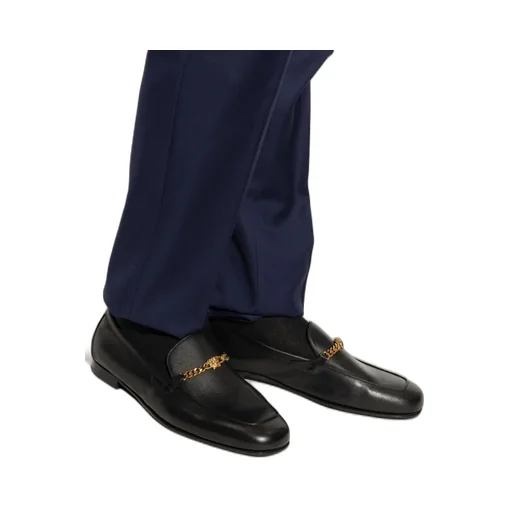 Medusa Chain Detailed Slip-On Loafers