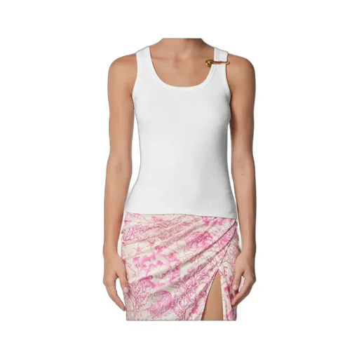 Safety-Pin Detailed Ribbed Top