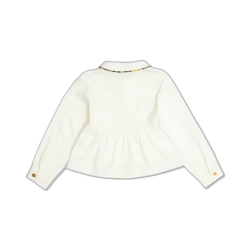 Long Sleeved Collar Ruffled Shirt