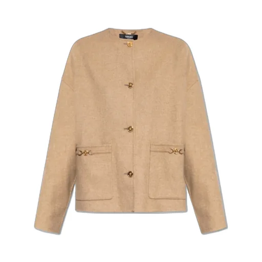 Crewneck Button-Up Jacket
