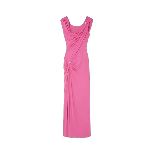 Safety Pin Detailed Draped Dress