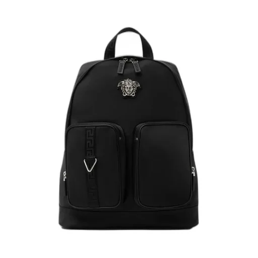 Medusa Head Motif Zipped Backpack