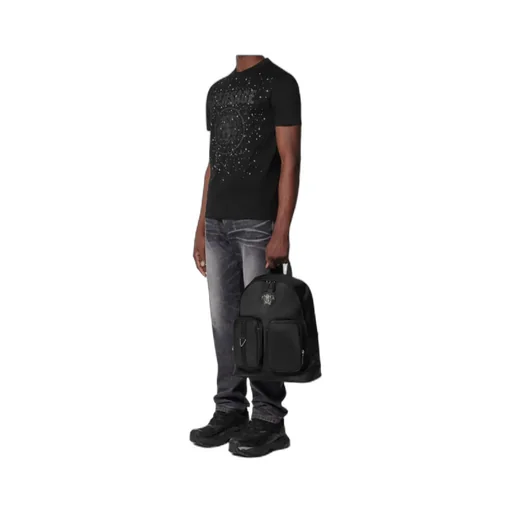 Medusa Head Motif Zipped Backpack