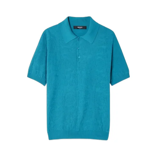 Barocco-Jacquard Short-Sleeved Polo Shirt