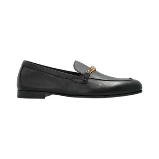Medusa Chain Detailed Slip-On Loafers