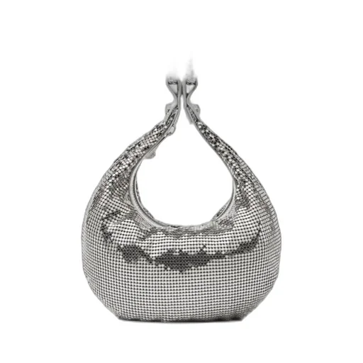 Chain-Linked Mesh Clutch Bag