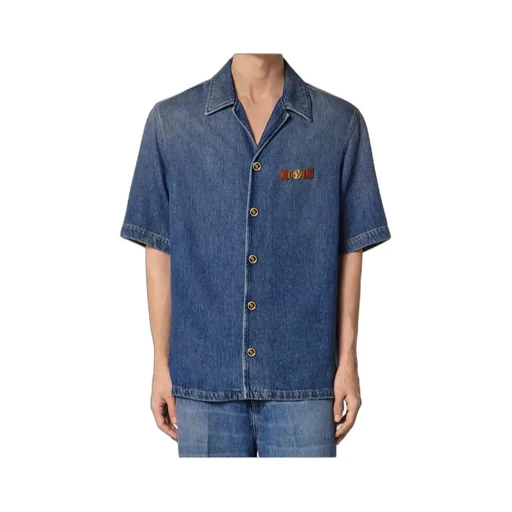 Short-Sleeved Denim Shirt