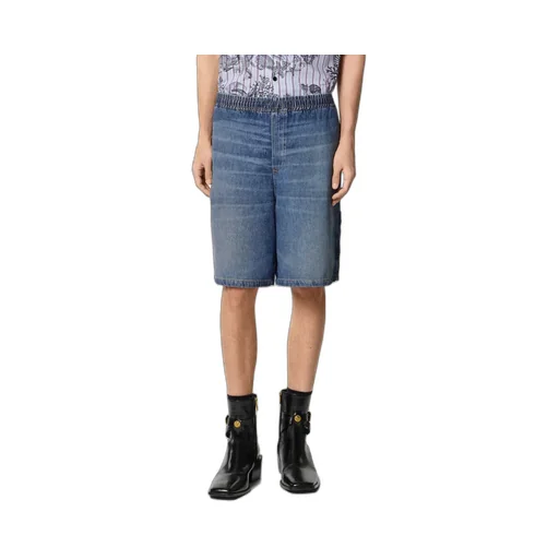 Elastic Waist Denim Shorts
