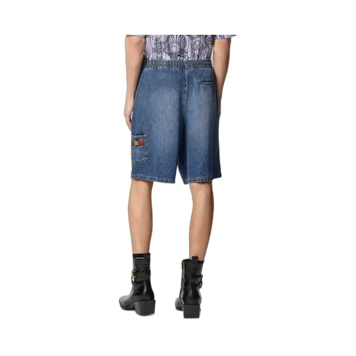 Elastic Waist Denim Shorts