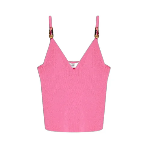 Safety Pin-Detailed Knitted Top