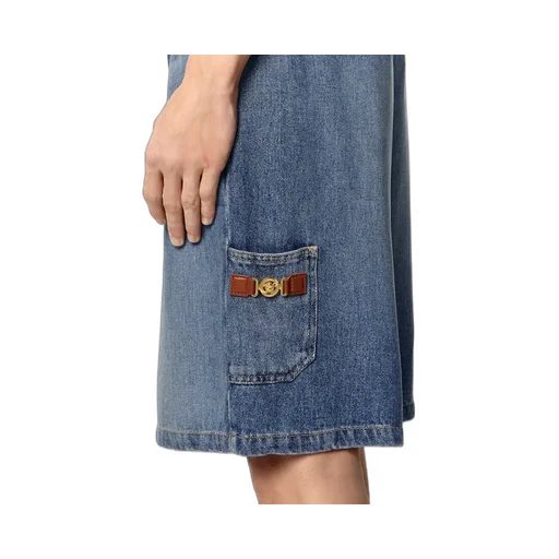Elastic Waist Denim Shorts