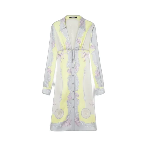 Medusa Cameo Printed Long-Sleeved Dress