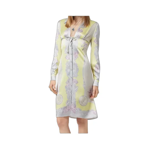 Medusa Cameo Printed Long-Sleeved Dress