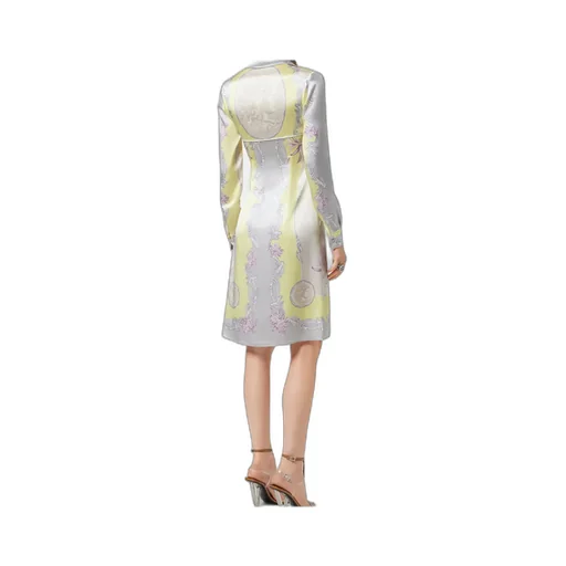 Medusa Cameo Printed Long-Sleeved Dress