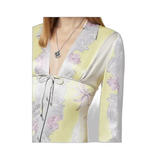 Medusa Cameo Printed Long-Sleeved Dress