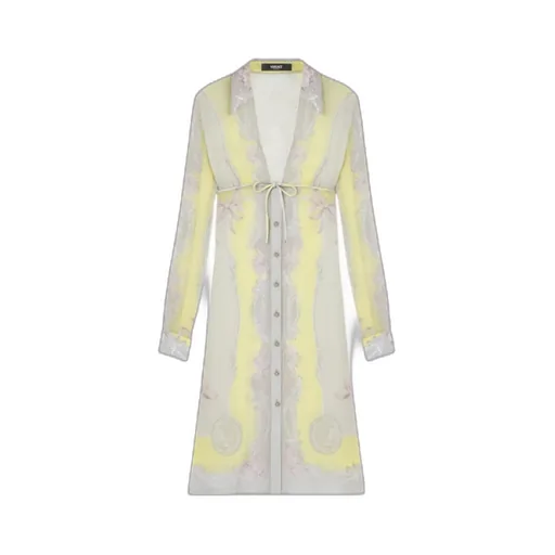 Medusa Cameo Printed Long-Sleeved Dress
