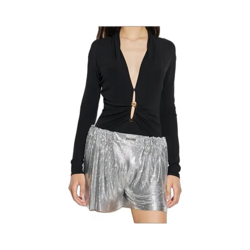 Safety Pin Detailed Long-Sleeved Bodysuit