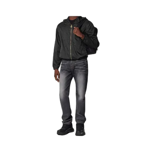 Barocco Pattern Zip-Up Hooded Jacket