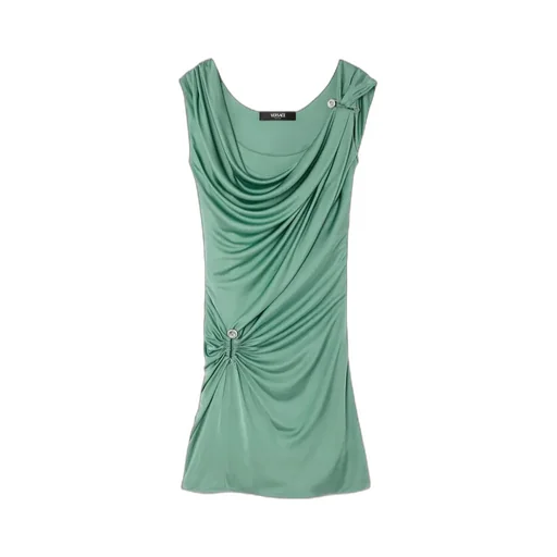 Safety Pin Detailed Draped Dress