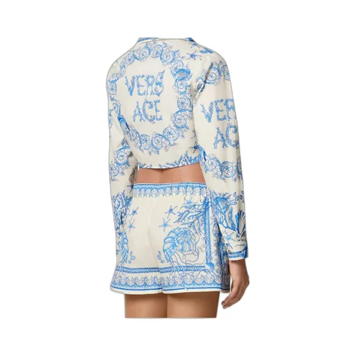 Coral Theatre Allover Printed Cropped Shirt