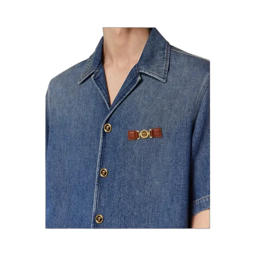 Short-Sleeved Denim Shirt