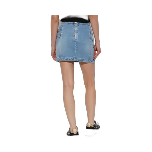 Jeans Couture Buckle Detail Mini Skirt