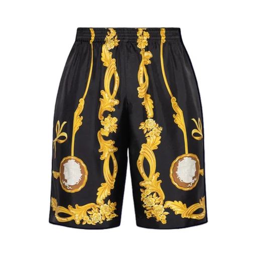 Pattern-Printed Elasticated Waistband Shorts