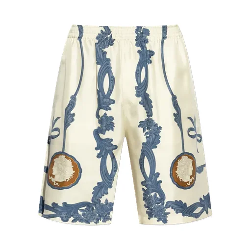 Pattern-Printed Elasticated Waistband Shorts
