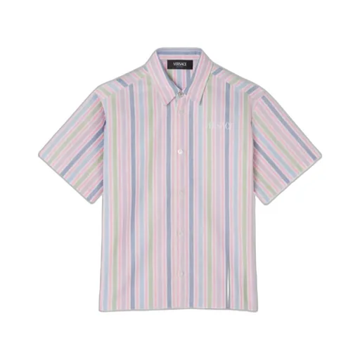 Logo Embroidered Striped Shirt