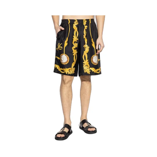 Pattern-Printed Elasticated Waistband Shorts