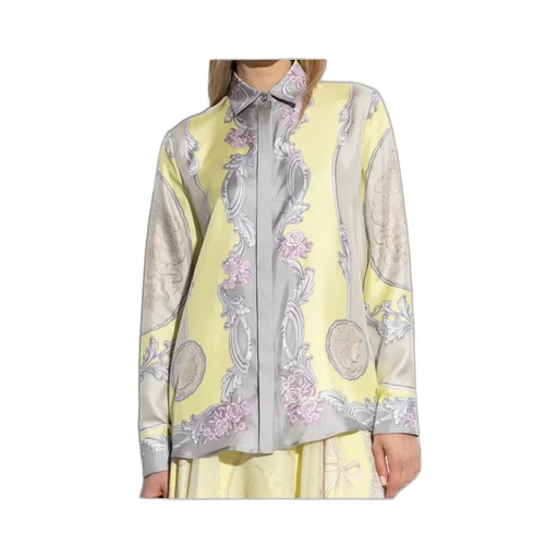 Pattern-Printed Long-Sleeved Shirt