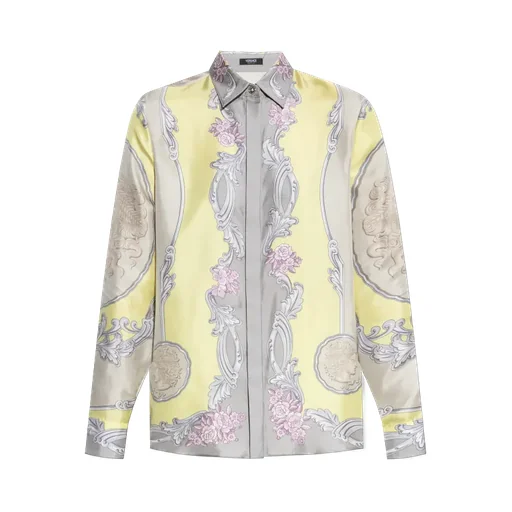 Pattern-Printed Long-Sleeved Shirt
