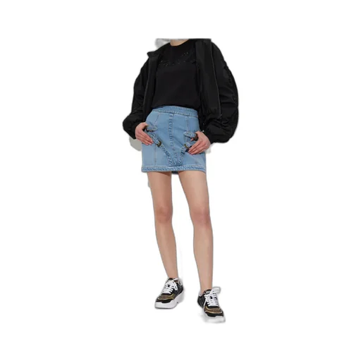 Jeans Couture Buckle Detail Mini Skirt