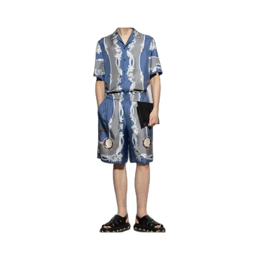 Pattern-Printed Elasticated Waistband Shorts