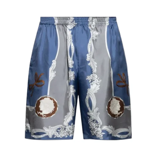 Pattern-Printed Elasticated Waistband Shorts