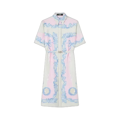 Cameo-Printed Shirt Dress