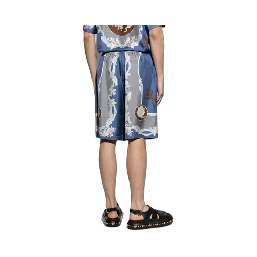 Pattern-Printed Elasticated Waistband Shorts
