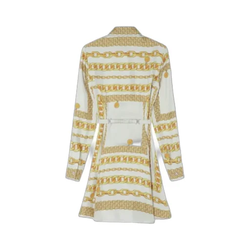 Chain-Printed Belted Mini Dress