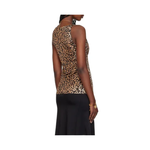Leopard-Print Cowl-Neck Top
