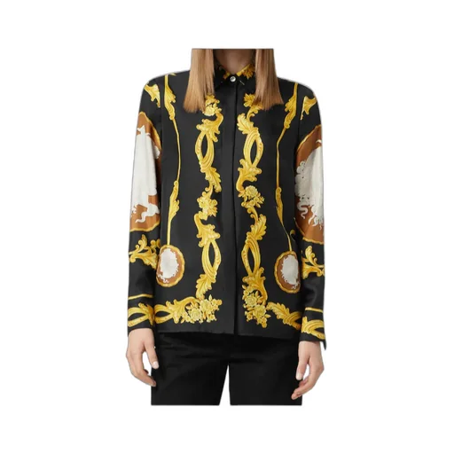 Pattern-Printed Long-Sleeved Shirt