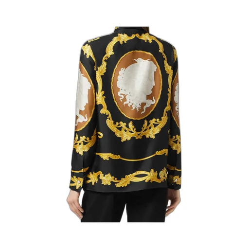 Pattern-Printed Long-Sleeved Shirt