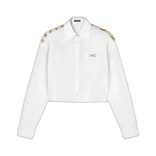 Medusa Chain Buttoned Cropped Shirt