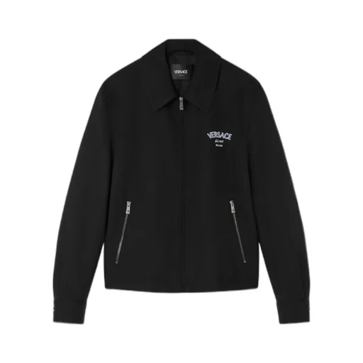 Medusa Head-Embroidered Zipped Jacket